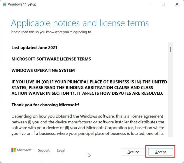 ISO ఇమేజ్ నుండి Windows 11 22H2కి అప్గ్రేడ్ చేయండి